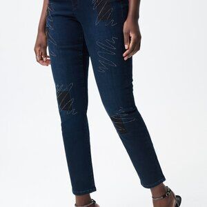 Joseph Ribkoff NWT Dark Wash Jeans with Sequins